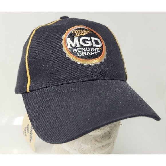 Miller MGD Genuine Draft Hat Men Adult Adjustable Baseball Cap Black NEW w/ TAGS - Picture 1 of 5